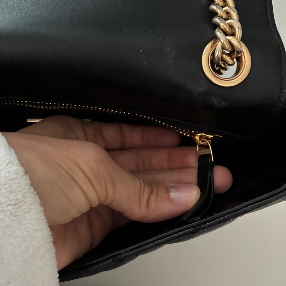 Tory Burch Large Black Quilted Chain Shoulder Bag - Picture 9 of 13